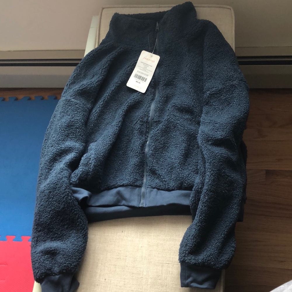 Reversible cropped zipper jacket